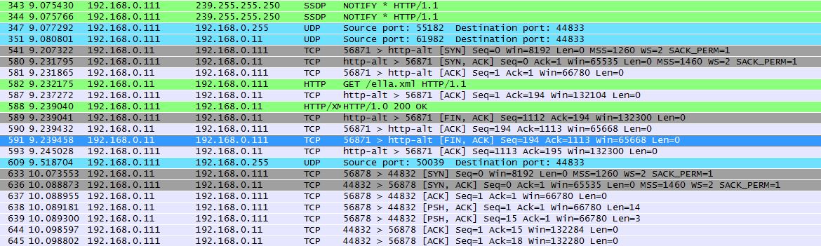 Wireshark capture